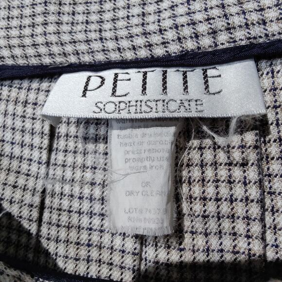 Vintage Petite Sophisticate Sz 6 Pleated School Girl Skirt Houndstooth Plaid - Picture 3 of 7